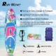 Run Wave Inflatable Stand Up Paddle Board 10.6'×33''×6''(6''Thick) Non-Slip Wide Stance Deck with SUP Accessories & Adjustable Paddle, Double-Action Pump, Leash, Bottom Fins | Youth Adults Beginner