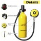 TSAUTOP Newest! 1L Mini Scuba Diving Cylinder Oxygen Tank Set Dive Respirator Air Tank Hand Pump for Snorkeling Breath Diving Equipment