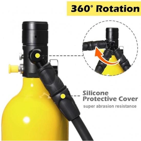 TSAUTOP Newest! 1L Mini Scuba Diving Cylinder Oxygen Tank Set Dive Respirator Air Tank Hand Pump for Snorkeling Breath Diving Equipment