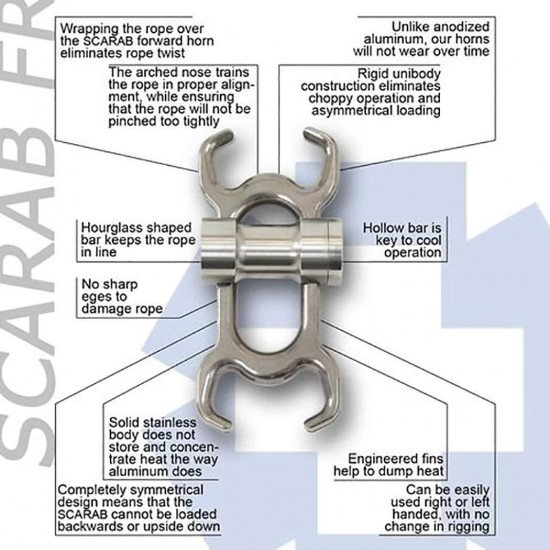 Conterra Scarab | Descender and Belay Device | Ideal for Search and Rescue or Fire Rope Rescue