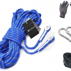 30m Climbing Rope - Outdoor Climbing Rope Lifeline Rescue Rope Climbing Equipment Rope Static Rope wear Rope Safety Rope(Blue) Diameter:10mm