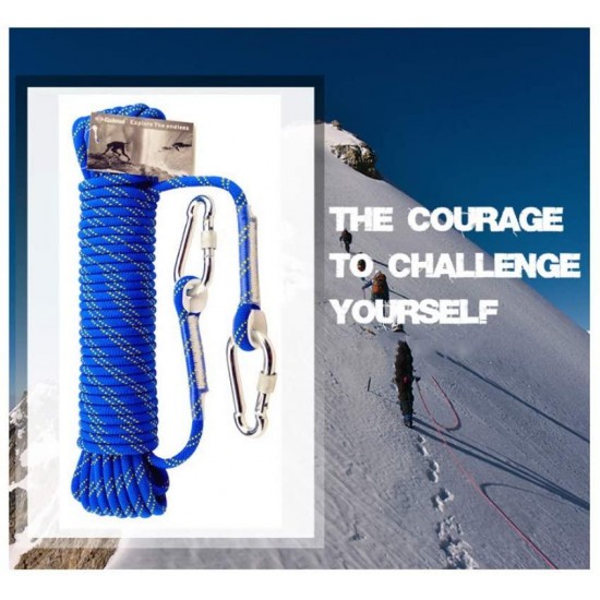 30m Climbing Rope - Outdoor Climbing Rope Lifeline Rescue Rope Climbing Equipment Rope Static Rope wear Rope Safety Rope(Blue) Diameter:10mm