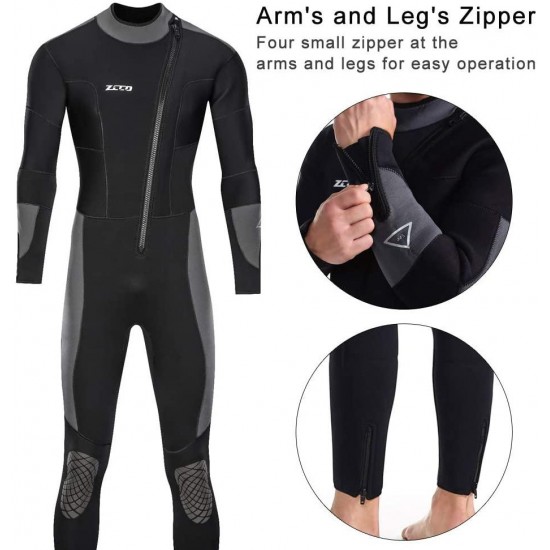 Wetsuit 5mm Diving Suit Man Neoprene Full Wetsuit Man's Dive Sector Back Zip for Men-Snorkeling, Scuba Diving Swimming, Surfing