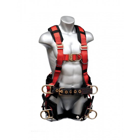 Elk River 66613 EagleTower Polyester/Nylon LE 6 D-Ring Harnesses with Quick-Connect Buckles, Large