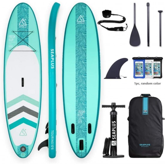 Inflatable Paddle Board, SUP Stand Up Paddle Board, 10'6x32 x6, with All Accessories-Aluminum Paddle/Pump/SUP Leash/Backpack/Fin/Waterproof Phone Case