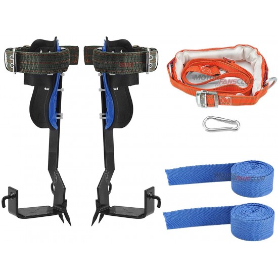 MotorFansClub Tree Climbing Tool Tree Climbing Spike Set (2 Gears) with Safety Harness Belt Fit for Compatible with Mountaineering Tree Climbing Indoor Climbing Rock Climbing