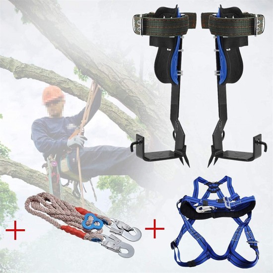 MotorFansClub Mountaineering Climbing Spike Set Climbing Tool Safety Harness Climbing Belt Fit for Compatible with Tree Indoor Rock Climbing