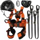 Fusion Climb Tactical Edition Kids Commercial Zip Line Kit Harness/Dual Lanyard/Carabiner/Trolley/Helmet Bundle FTK-K-HLLCTH-11