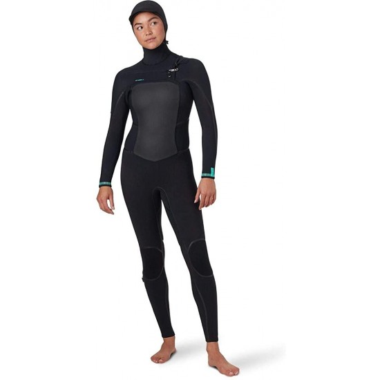 O'NEILL Psycho Tech 5.5/4+mm Hooded Chest-Zip Full Wetsuit - Women's Black/Black, 10