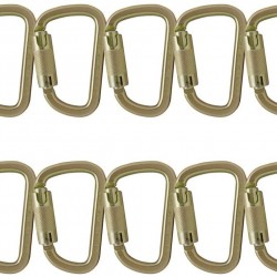 Fusion Climb Tacoma Steel Auto Lock with Key Nose Modified D-shaped Carabiner 10-Pack