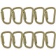 Fusion Climb Tacoma Steel Auto Lock with Key Nose Modified D-shaped Carabiner 10-Pack