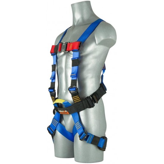 Fusion Climb TCH-107-2FB-S Full Body Climbing Harness, Blue Black, One Size