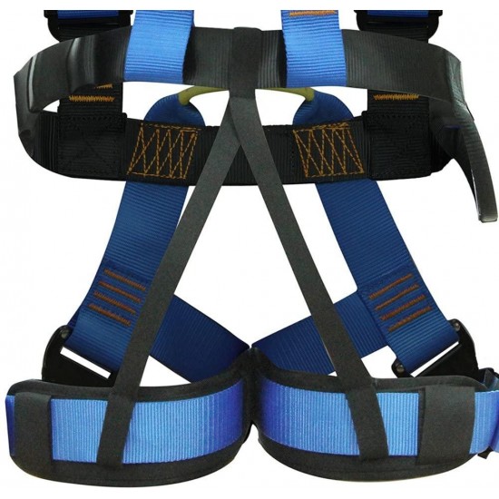 Fusion Climb TCH-107-2FB-S Full Body Climbing Harness, Blue Black, One Size