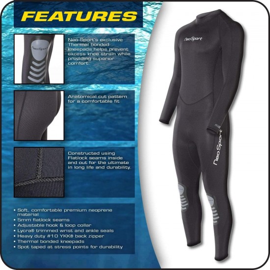 Neo-Sport NeoSport Wetsuits Mens Womens Premium Neoprene Full Suit