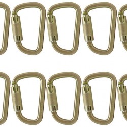 Fusion Climb Tacoma Steel High Strength Auto Lock Modified D-shaped Carabiner 10-Pack