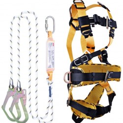 xgfqb Climbing Harness, 5 Point Safety Fall Arrest Harness, Rappelling Equip, with D-Rings Buffer Rope, Mountaineering Outward Band, Expanding Training, Caving Rock Climbing, Universal