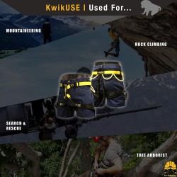 KwikSafety Mandrill Harness 1 PC, 2 Pack, Combo Pack, Bundle, KIT Climbing Harness, Ascenders, Descenders, Pulleys, Carabiners, Tool Lanyards, Fall Protection Climbing Gear for Outdoor