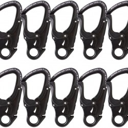 Fusion Climb Tudor Lightweight Aluminum Double Locking Snap Hook Black 32KN 10-Pack