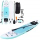 Inflatable Stand Up Paddle Board with Free SUP Accessories and Backpack - 10 FT Surfboard - Adjustable Fin Paddle - Youth & Adult Standing Boat | Extra Wide Double PVC Wall Max Capacity 240 LB