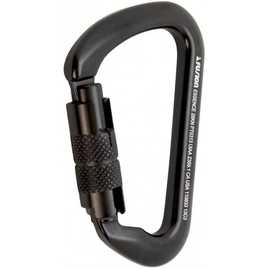 Fusion Climb Essence Aluminum Auto-Lock Modified D-Shape Carabiner 10-Pack