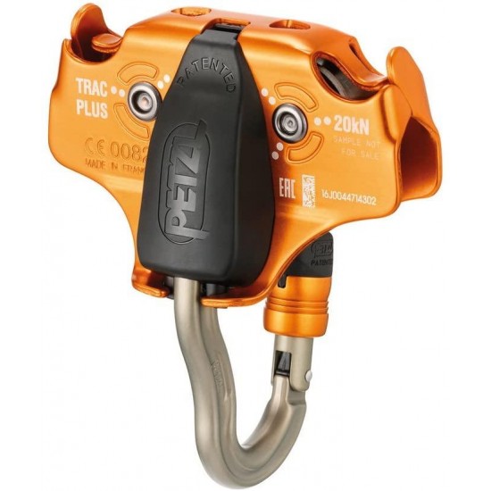 PETZL TRAC Plus Professional Zipline Pulley with Carabiner Bridge