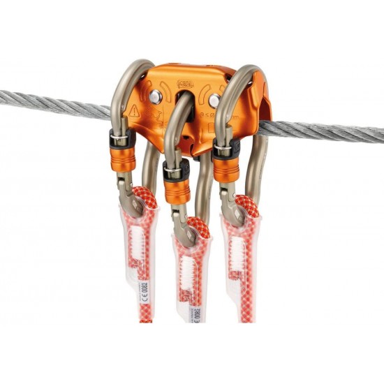 PETZL TRAC Plus Professional Zipline Pulley with Carabiner Bridge