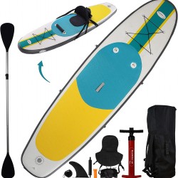 10’ Inflatable Stand Up Paddle Board / Kayak And SUP! (6 Inches Thick, 32 Inch Wide Stance Width) |11-Piece Accessory Set That Includes Convertible Paddle, Kayak Seat, Travel Backpack, And More!