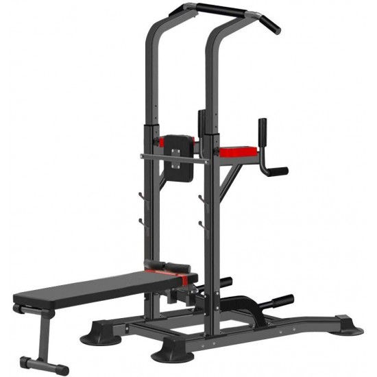 Power Tower with Bench,Strength Training Dip Stands,Pull Up & Dip Station Bar for Home Gym Strength Training,Dip Station Pull Up Bar Strength Training