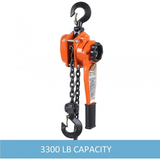 Amarite Chain Hoist Lever Hoist 1.5Ton 3300Ibs 20ft Load Chain Manual Chain Hoist Industrial Grade Type Connection for Lifting Hook …