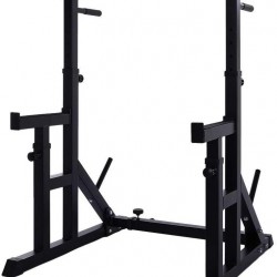 Barbell Rack,220Lbs Max Load Adjustable Squat Stand Dipping Station Weight Bench,Adjustable Squat Rack Dipping Station Dip Stand Barbell Free Bench Press Stands for Home Gym