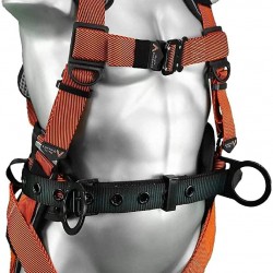 Malta Dynamics Warthog Comfort MAXX Construction Safety Harness with Removable Belt, Side D-Rings and Extra Padding – OSHA/ANSI/CSA Compliant, Full Body Harness for Fall Protection, Orange (3X-LG)