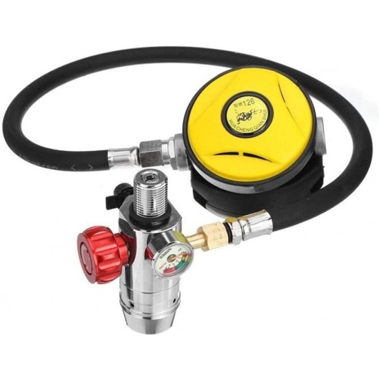 KTZAJO Diving Equipment Mini Scuba Oxygen Cylinder Snorkel Air Tanks PCP Diving Valve Snorkeling Respirator Refill Adapter S400 (Color : Full Set)