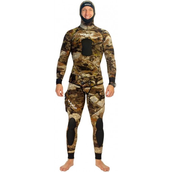 MAKO Spearguns Spearfishing Wetsuit 3D Yamamoto Reef Camo 5mm 2 Piece