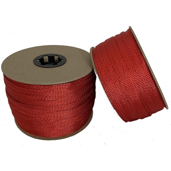 Cajun Pull Line - 1/2 Inch RED - 1,200 lb. - Pull Tape - Polyester Pulling Tape - Made in USA