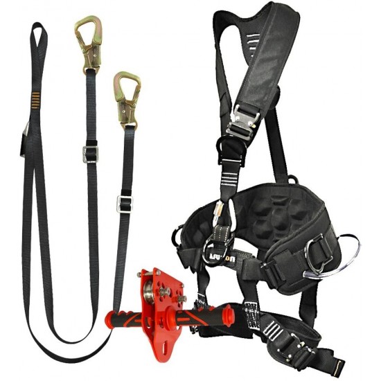 Fusion Climb Pro Backyard Zip Line Kit Harness Lanyard Trolley Bundle FK-A-HLT-40