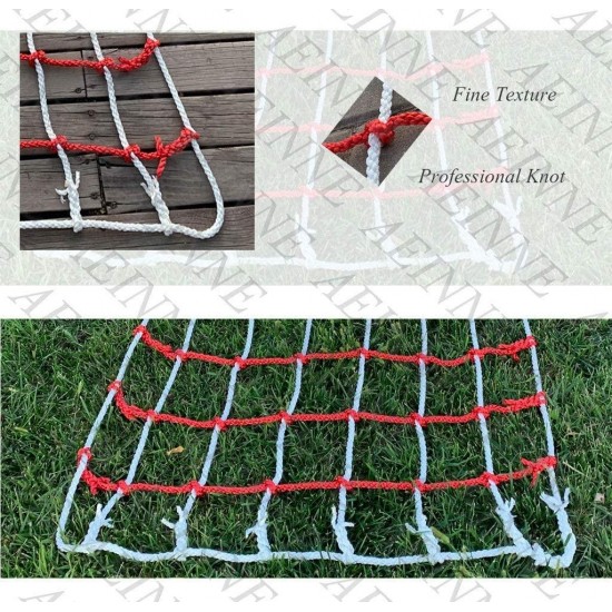 Cargo Net Climbing Ladder,Safety Rock Climbing Net Kids Outdoor Netting Rope Playground Climb Swing Mesh Heavy Duty Netting Fence Child Wall Hammock Webbing Treehouse,for Kids Alduts Swingset,14mm