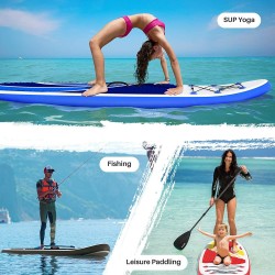 awesafe Inflatable Stand Up Paddle Board with Premium SUP/ISUP Accessories Including Backpack, Bottom Fin for Paddling, Paddle, Non-Slip Deck, Hand Pump, Leash