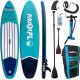 Inflatable Stand Up Paddle Board 10’6” Long 6” Thick | SUP Paddleboard Accessories Carry Backpack | Wide Stance, Bottom Fin Paddling Surf Control, Non-Slip Deck | Youth & Adult Standing Boat Boards