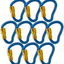 Fusion Climb Techno Groove Triple Lock High Strength Ergonomic Carabiner 10-Pack