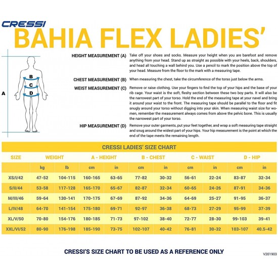 Cressi Lady Front-Zip Full Wetsuit for Water Activities - Bahia & new Bahia Flex