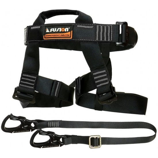 Fusion Climb Tactical Edition Adults Commercial Zip Line Kit Harness/Lanyard Bundle FTK-A-HL-02