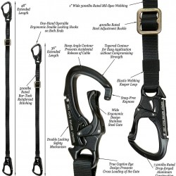 Fusion Climb Tactical Edition Adults Commercial Zip Line Kit Harness/Lanyard Bundle FTK-A-HL-02