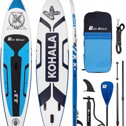 Runwave Inflatable Stand Up Paddle Board 11'×33''×6''(6'' Thick) Non-Slip Deck with Premium SUP Accessories | Wide Stance, Bottom Fins for Surfing Control | Youth Adults Beginner