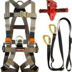 Fusion Climb Pro Backyard Zip Line Kit Harness Lanyard Trolley Bundle FK-A-HLT-36