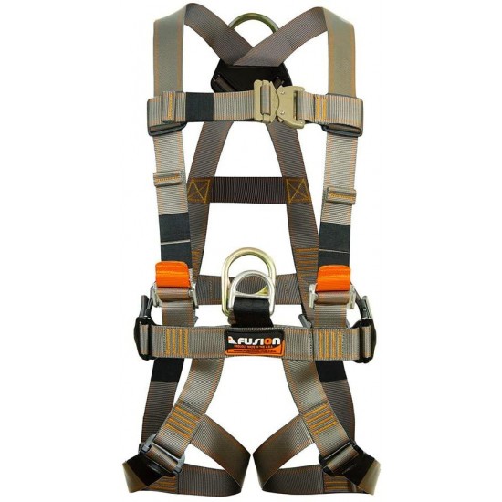 Fusion Climb Pro Backyard Zip Line Kit Harness Lanyard Trolley Carabiner Helmet Vest Glove Bundle FK-A-HLTCHVG-36