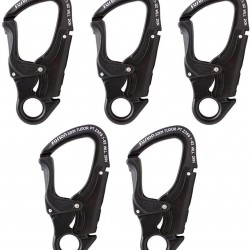 Fusion Climb Tudor Lightweight Aluminum Double Locking Snap Hook Black 32KN 5-Pack