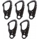 Fusion Climb Tudor Lightweight Aluminum Double Locking Snap Hook Black 32KN 5-Pack