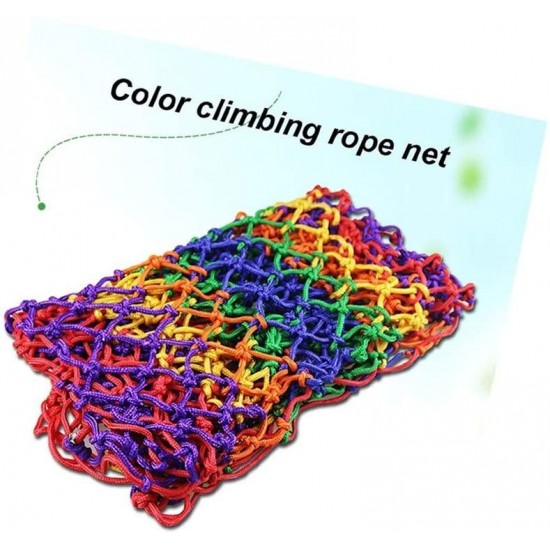 Braided Rope Net Color Rope Net Child Safety Net Outdoor Climbing Net Playground Playground Stadium Isolation Protection Net Climbing Net, Multi-Size Optional