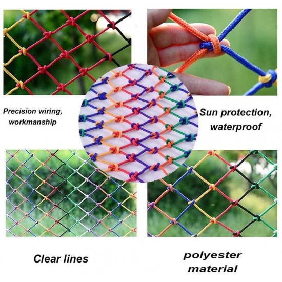 Braided Rope Net Color Rope Net Child Safety Net Outdoor Climbing Net Playground Playground Stadium Isolation Protection Net Climbing Net, Multi-Size Optional