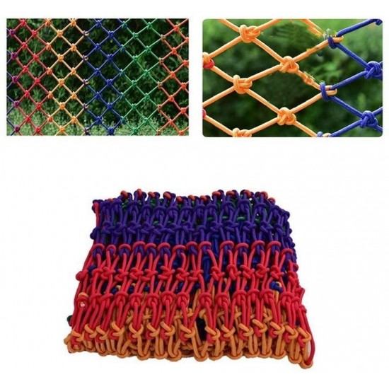 Braided Rope Net Color Rope Net Child Safety Net Outdoor Climbing Net Playground Playground Stadium Isolation Protection Net Climbing Net, Multi-Size Optional